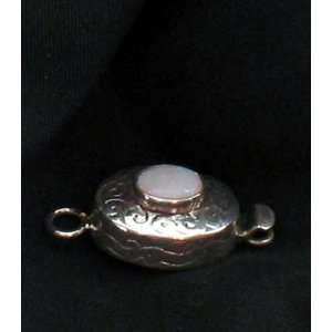  AAA AUSTRALIAN OPAL STERLING CLASP OVAL ETCHED 7x9mm 
