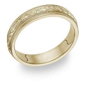  Paisley Wedding Band Ring   14K Yellow Gold Jewelry