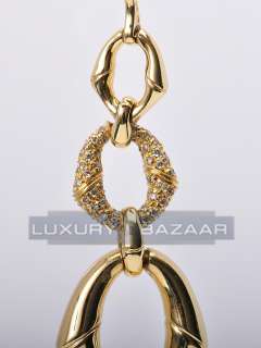 Gucci 18K YG Micro Pave Diamond Bamboo Drops Earrings  