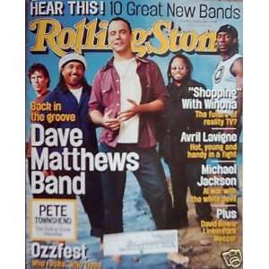 DAVE MATTHEWS ISSUE ROLLING STONE MAGAZINE     #902    AUGUST 8TH 