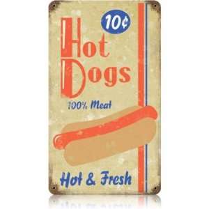  Hot Dogs Food and Drink Vintage Metal Sign   Victory Vintage Signs 