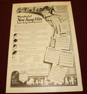 1919 Feist Record Player Piano Music Roll Ad LHJ  