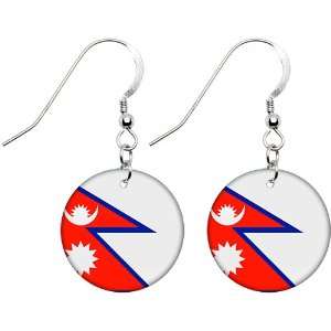 Nepal Flag Earrings