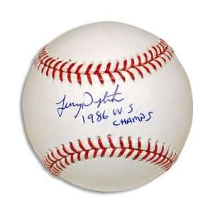 Lenny Dykstra Signed Ball   with 1986 WS Champs Inscription 