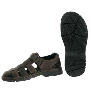 Rockport Grandwood Dark Brown Leather Fisherman Sandals for Men  
