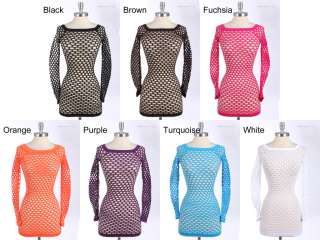 Long Sleeve Top with Holes All Over ONE SIZE FITS ALL Various Color 