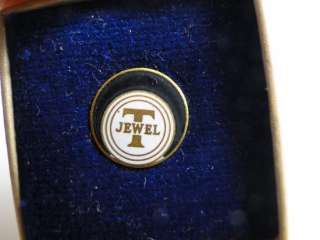 Vintage 10K Solid Gold Enamel Jewel T Tea Company Employee Lapel Pin 