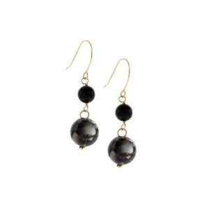   Black Onyx & Black Mother of Pearl Mosaic Earrings: jewelmak: Jewelry