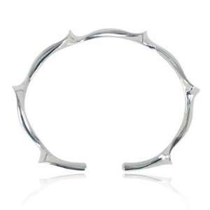    Chuvora Sterling Silver Wavy Cuff Bracelet for women: Jewelry