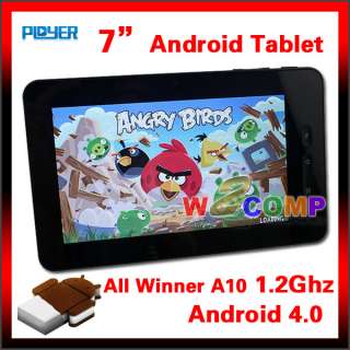    A8 1.2Ghz 3D 2160P HD Movie 8GB 512M 7 Android 4.0 Tablet  
