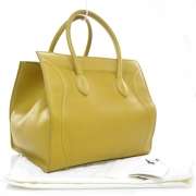 CELINE Smooth Leather PHANTOM LUGGAGE Bag Curry  