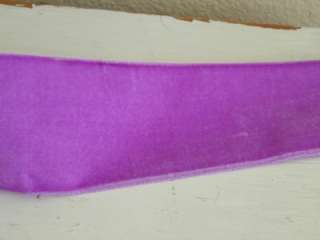 Vintage Lavendar lilac Purple Velvet Ribbon 2 1/4 Yards 5060  