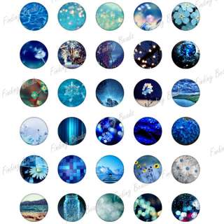 30 natural scenery flower fashion blue digital collage sheet fit 