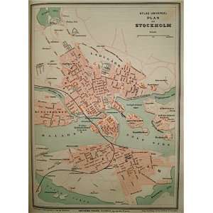  La Brugere City Map of Stockholm (1877): Office Products