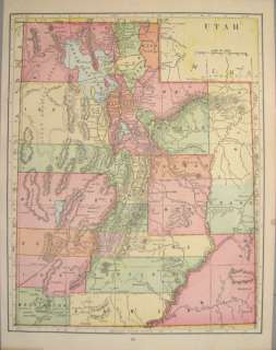 Utah 1895 Map Great Salt Lake Brigham Deserts Railroad  