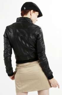 United Face Womens New Black Brown Short Lambskin Leather Bomber 