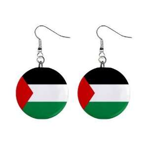 Palestine Flag Button Earrings