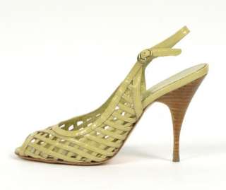 Boutique 58 Beige Patent Leather Slingback Heel Shoe 9  