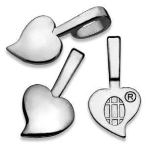  Aanraku Bails   25 Large Silver Plated Single Heart design. Glue 