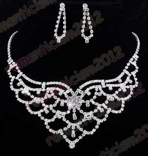 FREE Wedding/Bridal crystal choker necklace EARRING set  