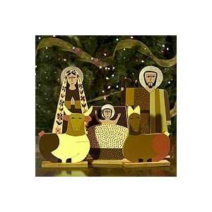  NOVICA Pinewood nativity scene, Behold the Child (5 
