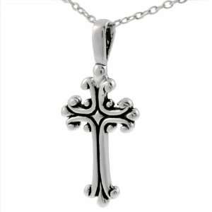  Sterling Silver Antique Cross Necklace: Jewelry