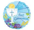 First 1st COMMUNION Religious Party BALLOON Foil Mylar Decoration