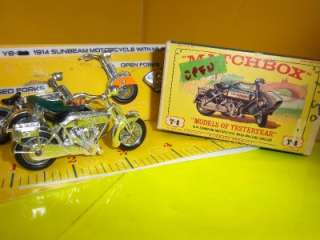   MOTORCYCLE Y 8 W/SIDE CAR~MINT IN BOX~4 UNITS WITH DIFF. BOX STYLE