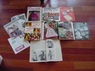HUGE LOT crochet patterns knit tatting sewing VINTAGE 1940s to 80s 