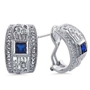   Blue and White Sapphire Designer Earrings Paris Jewelry Jewelry