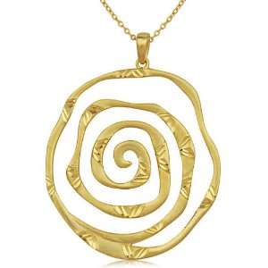    18k Gold Over Sterling Silver Hypnotic Circle Pendant Jewelry