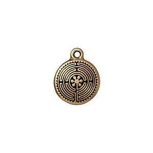   Antique Gold (plated) Labyrinth Charm 16x20mm Charms: Home & Kitchen
