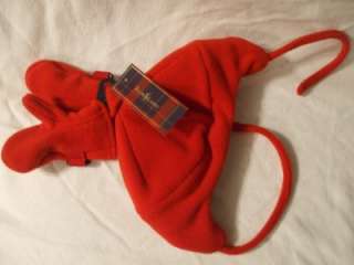 NEW POLO RALPH LAUREN Red Hat & Gloves Set Boys Size 9 24m  