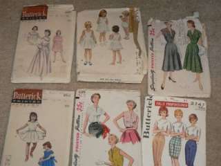   Vintage 50s Women & child dress slip Sewing Patterns Sz 14, 12  