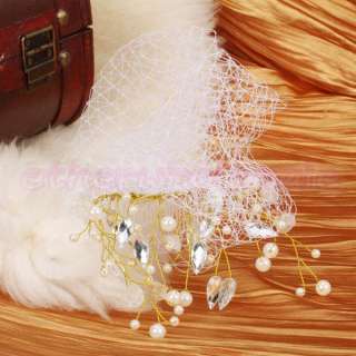   Pearl Bridal Bride Wedding Blusher Veil Hat with Hair Comb Sale  