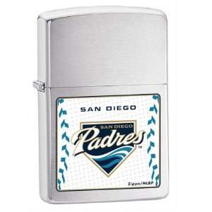 Zippo MLB San Diego Padres Lighter (Silver, 5 1/2 x 3 1/2 
