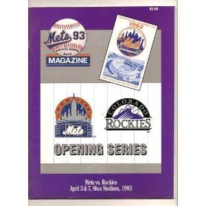  1993 Colorado Rockies First Ever game Program at Mets 