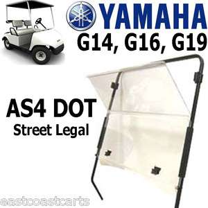 Yamaha Golf Cart DOT Approved AS4 Windshield CLEAR  