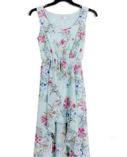 2012 summer romantic and elegant small floral sleeveless chiffon dress 