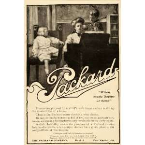 1905 Vintage Ad Packard Piano Mother Child Boy Violin   Original Print 