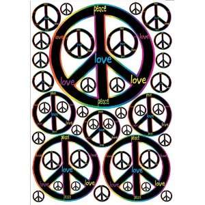  Rainbow and Black Peace Sign Wall Decals: Home & Kitchen