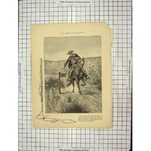  C1880 Cow Boy Post Office Horse Stanley Wood Print