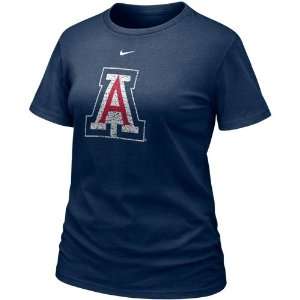   Wildcats Ladies Navy Blue Frackle Blended T shirt: Sports & Outdoors