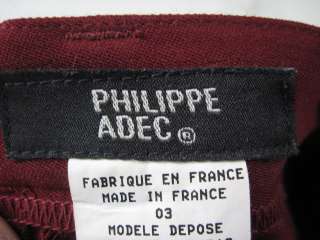 PHILIPPE ADEC Red Blazer Jacket Pants Slacks Suit Sz 42  