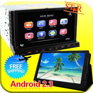Android 2.3 2 DIN In Dash Car DVD Player Head Unit GPS NAV+7 Tablet 