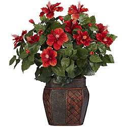 Silk 24 inch Potted Hibiscus Plant  