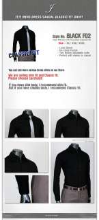 High Quality Black Classic Fit Mens Dress Shirts US 2XL  