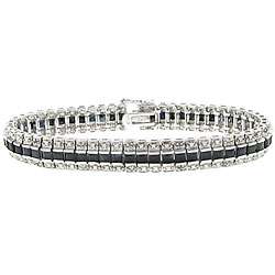 Sterling Silver Sapphire and Diamond Accent Bracelet  Overstock