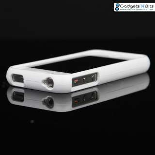   White Bumper Case for Apple iPhone 4 / 4S Brushed Aluminium  