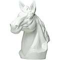 White Bonded Marble Voukefalas Horse Head Statue  